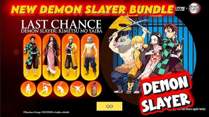 Last chance to participate in demon slayer event in free fire