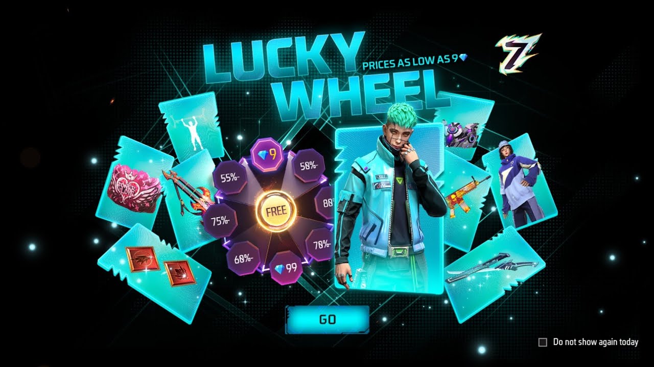 Try Lucky Wheel Spin to win Exclusive Turquoise Tech Bundle in Free Fire